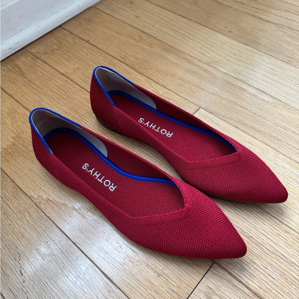 Rothy's The Point Chili Red Flat Shoes
